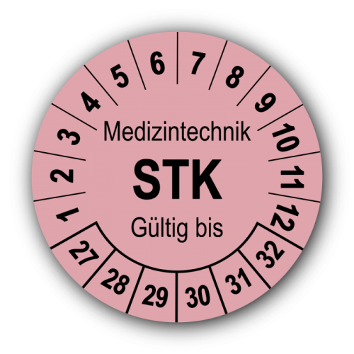 Medizintechnik STK Gültig bis, rosa
