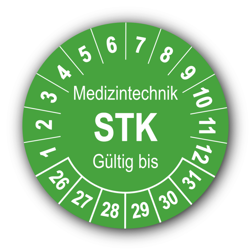 Medizintechnik STK Gültig bis, grün