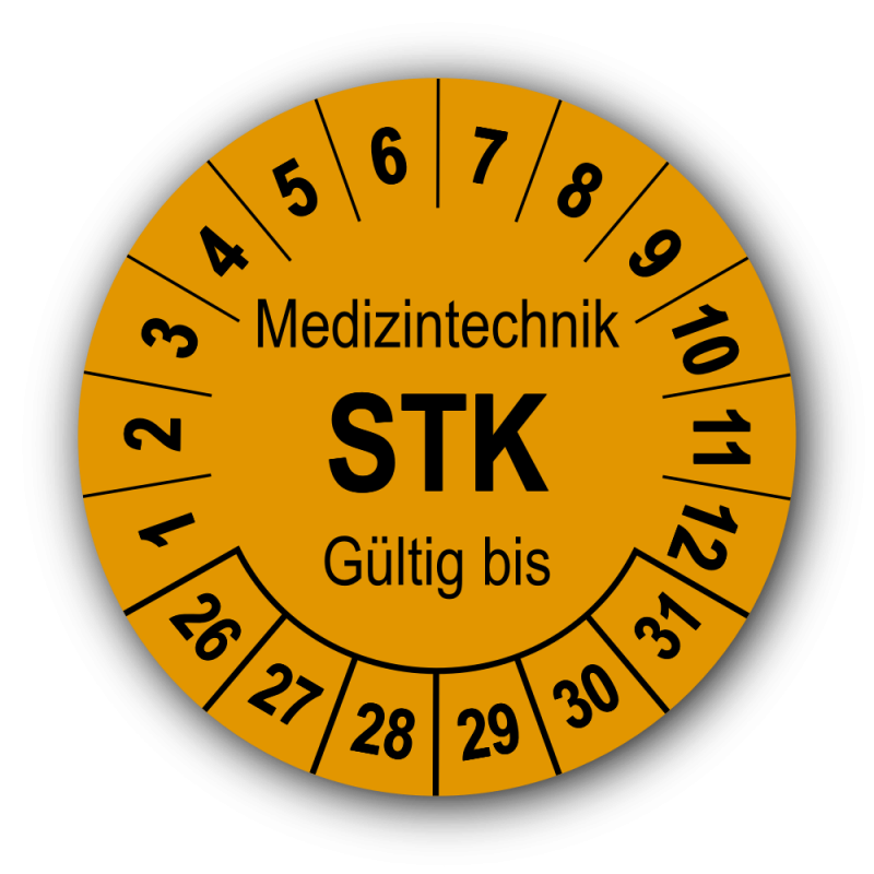 Medizintechnik STK Gültig bis, orange