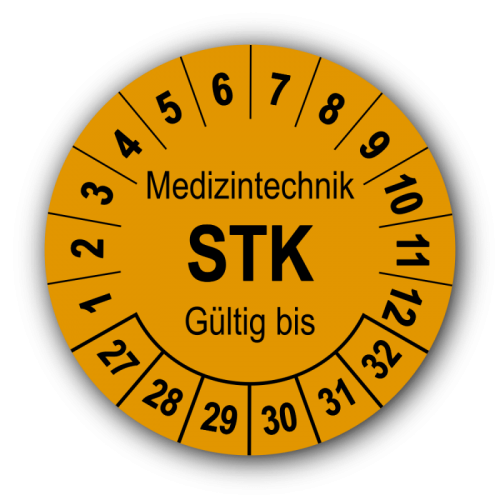 Medizintechnik STK Gültig bis, orange