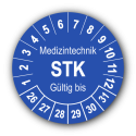 Medizintechnik STK Gültig bis, blau