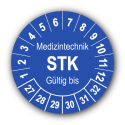 Medizintechnik STK Gültig bis, blau
