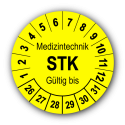 Medizintechnik STK Gültig bis, gelb