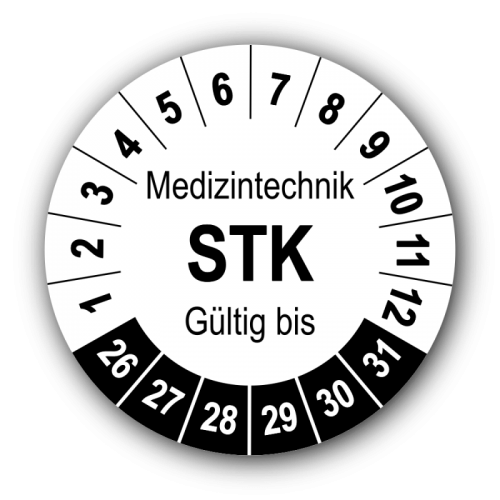 Medizintechnik STK Gültig bis, weiß