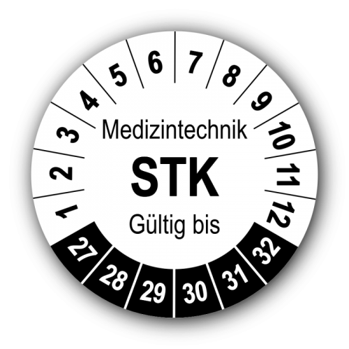 Medizintechnik STK Gültig bis, weiß