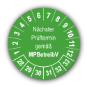 Nächster Prüftermin gemäß MPBetreibV, grün