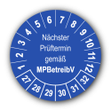 Nächster Prüftermin gemäß MPBetreibV, blau