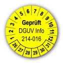 Geprüft DGUV Information 214-016, gelb