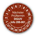 Nächster Prüftermin DGUV Information 208-061, braun