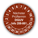 Nächster Prüftermin DGUV Information 208-061, braun