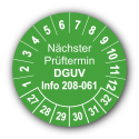 Nächster Prüftermin DGUV Information 208-061, grün