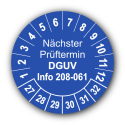 Nächster Prüftermin DGUV Information 208-061, blau