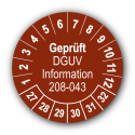 Geprüft DGUV Information 208-043, braun