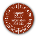 Geprüft DGUV Information 208-043, braun