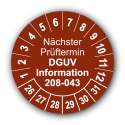 Nächster Prüftermin DGUV Information 208-043, braun