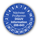 Nächster Prüftermin DGUV Information 208-043, blau