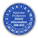 Nächster Prüftermin DGUV Information 208-043, blau