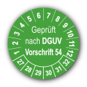 Geprüft nach DGUV Vorschrift 54, grün
