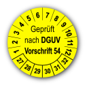 Geprüft nach DGUV Vorschrift 54, gelb