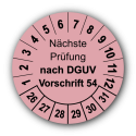 Nächste Prüfung nach DGUV Vorschrift 54, rosa