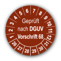 Geprüft nach DGUV Vorschrift 68, braun