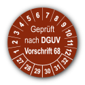 Geprüft nach DGUV Vorschrift 68, braun