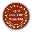 Geprüft nach DGUV Vorschrift 68, braun
