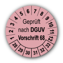 Geprüft nach DGUV Vorschrift 68, rosa