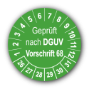 Geprüft nach DGUV Vorschrift 68, grün