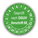 Geprüft nach DGUV Vorschrift 68, grün