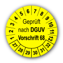 Geprüft nach DGUV Vorschrift 68, gelb