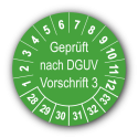 Geprüft nach DGUV Vorschrift 3, grün