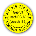 Geprüft nach DGUV Vorschrift 3, gelb
