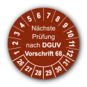 Nächste Prüfung nach DGUV Vorschrift 68, braun