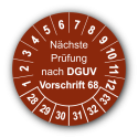 Nächste Prüfung nach DGUV Vorschrift 68, braun