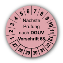 Nächste Prüfung nach DGUV Vorschrift 68, rosa