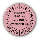 Nächste Prüfung nach DGUV Vorschrift 68, rosa