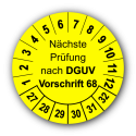 Nächste Prüfung nach DGUV Vorschrift 68, gelb