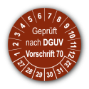 Geprüft nach DGUV Vorschrift 70, braun