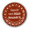 Geprüft nach DGUV Vorschrift 70, braun