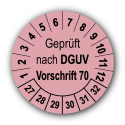 Geprüft nach DGUV Vorschrift 70, rosa