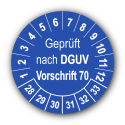 Geprüft nach DGUV Vorschrift 70, blau