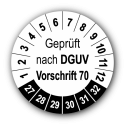 Geprüft nach DGUV Vorschrift 70, weiß