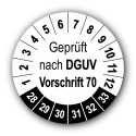 Geprüft nach DGUV Vorschrift 70, weiß