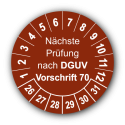 Nächste Prüfung nach DGUV Vorschrift 70, braun