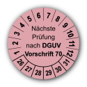 Nächste Prüfung nach DGUV Vorschrift 70, rosa