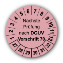 Nächste Prüfung nach DGUV Vorschrift 70, rosa