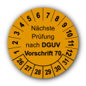 Nächste Prüfung nach DGUV Vorschrift 70, orange