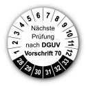 Nächste Prüfung nach DGUV Vorschrift 70, weiß