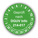 Geprüft nach DGUV Information 214-017, grün